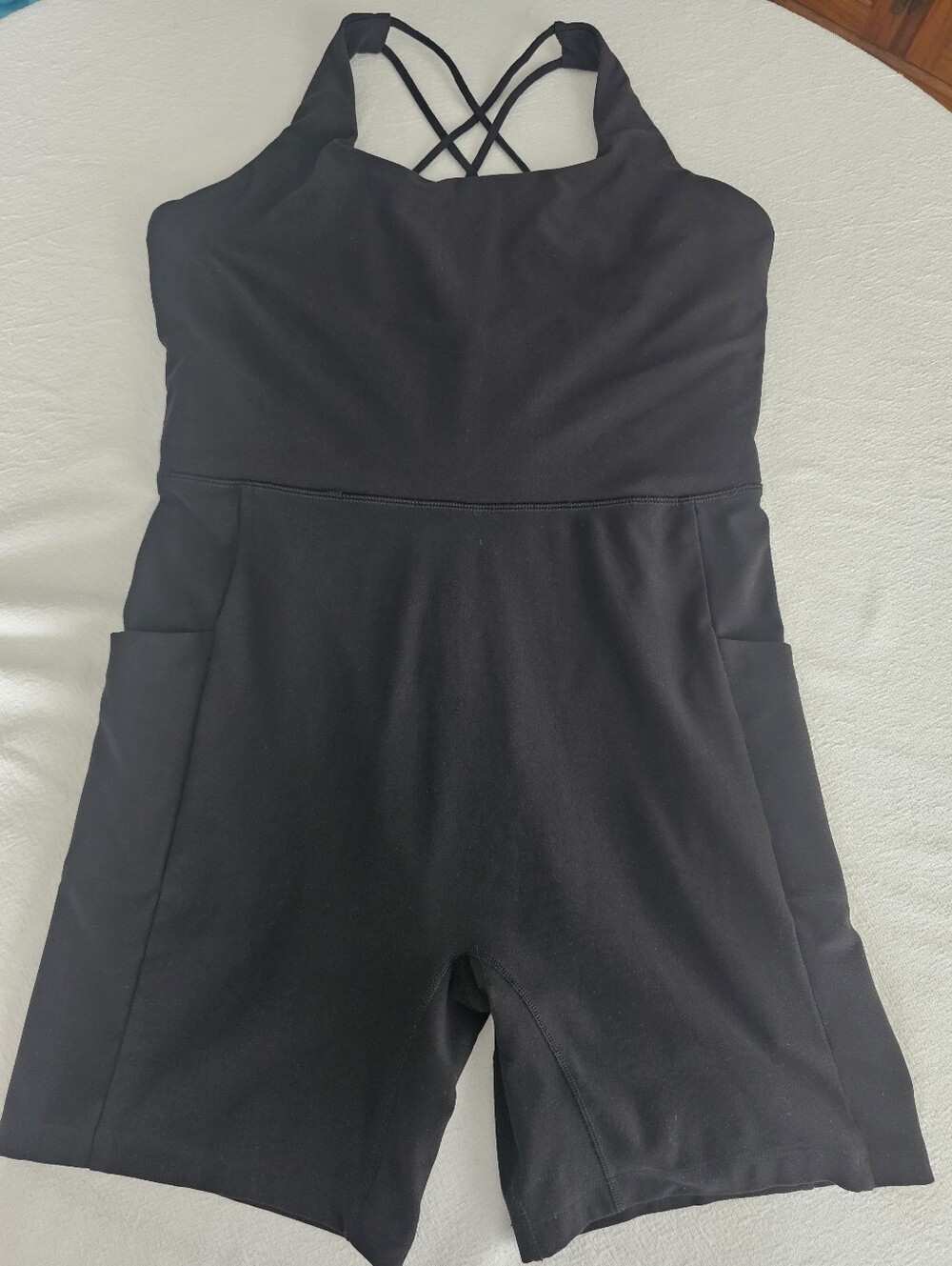 CALIA by Carrie Underwood Black Strappy Active Jumpsuit with Pockets
